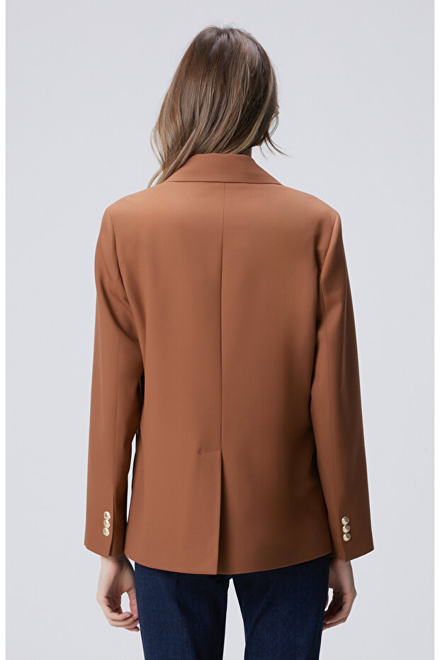 Camel Yün Karışımlı Ceket - 5