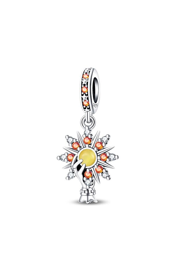 PAC1436 Lovers Charms 925 Silver Star Moon Sun Magic Tarot Cards Pendants Fit Qikaola 925 Original B