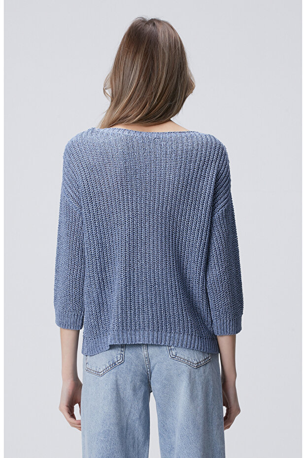 Mavi Truvakar Kol Triko Kazak - 5