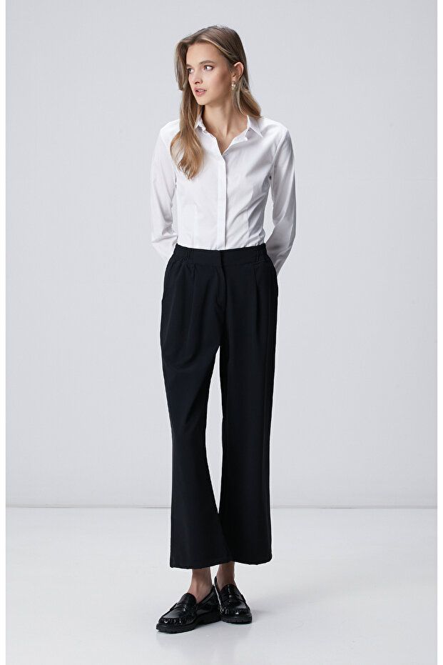 Beyaz Pamuk Saten Basic Gömlek - 3