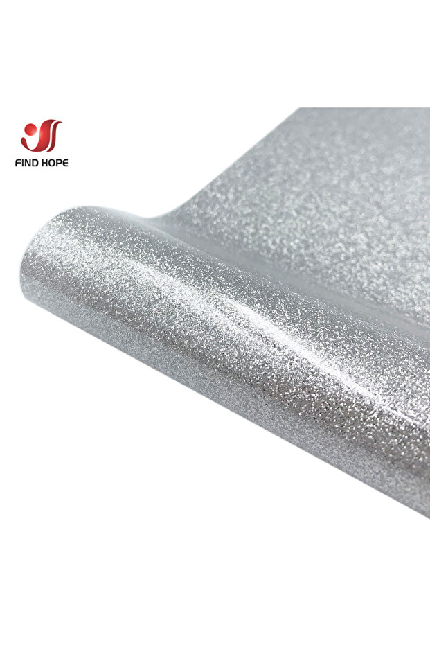 7.8x19in(20x50cm) Silver Glitter Heat Transfer Vinyl Heat Press Cut Film Making Sign Pattern for Tsh