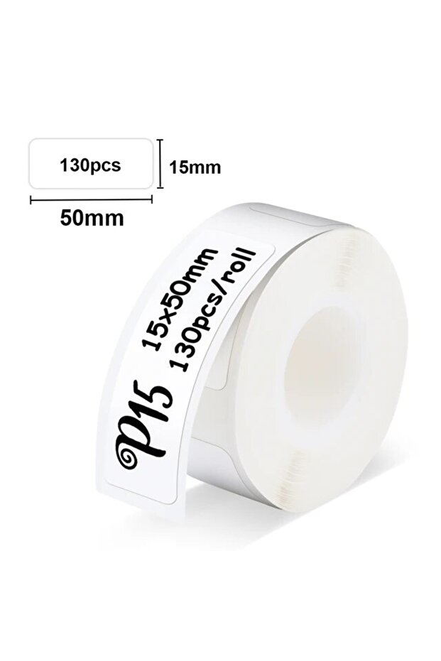 15x50mm-white P15 Label Printer Sticker 12*40mm 14*30mm Label Tape Thermal Printer Paper Compatible