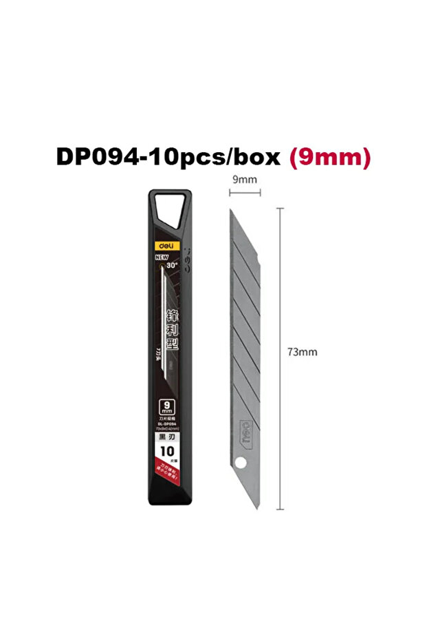 Deli 9mm Blade Deli 10/30/50 Pcs Blades 9mm/18mm/T-shape Width Alloy Steel Sharp Blades for Home Sc