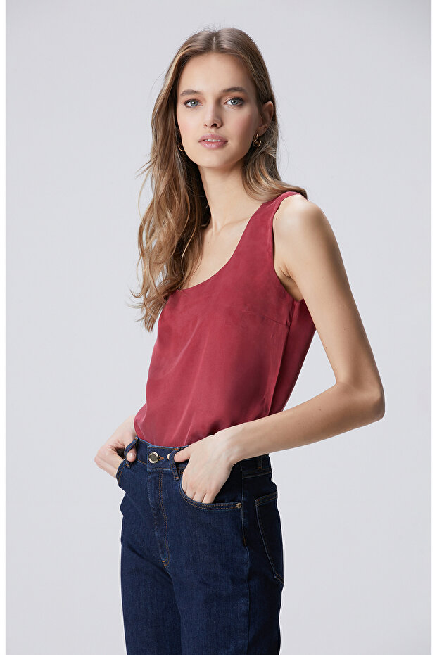 Vişne Cupro Bluz - 5