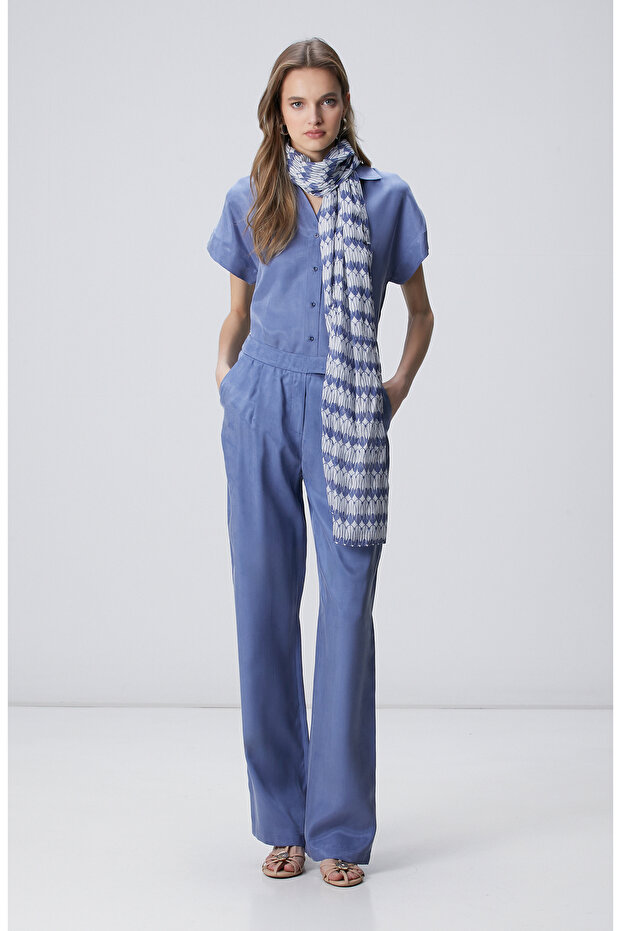 Mavi Cupro Gömlek - 3