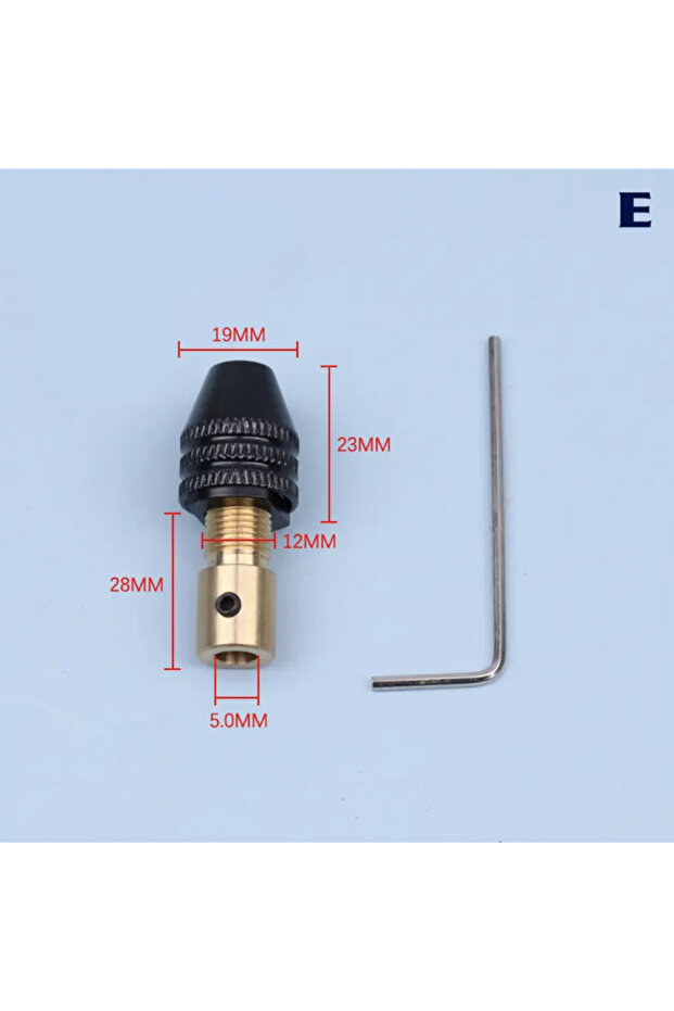 مجموعة أدوات تثبيت مثقاب إلكتروني صغير عالمي E-5.0 مم، قطعة واحدة، ظرف صغير 0.3-3.4 مم، مشبك تثبيت