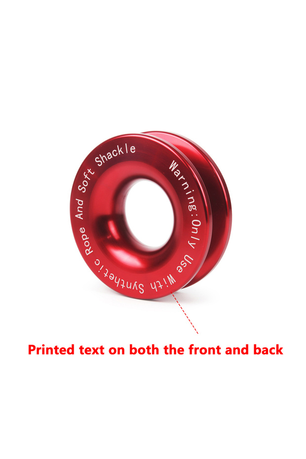 Red Ring 55000lbs Winch Rope Synthetic Soft Shackle+Recovery Ring Set Rugged Shackles With Protectiv