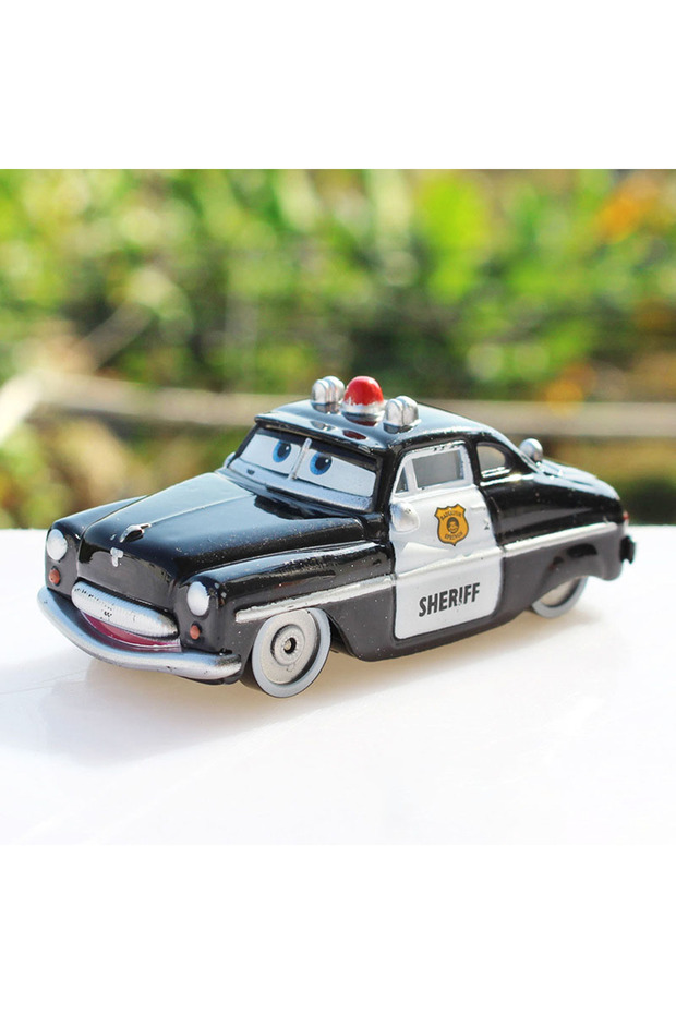 09 Disney Cars Pixar Cars Lightning McQueen 1:55 Alloy Metal Model Car Toy Mater Sheriff Metal Toys