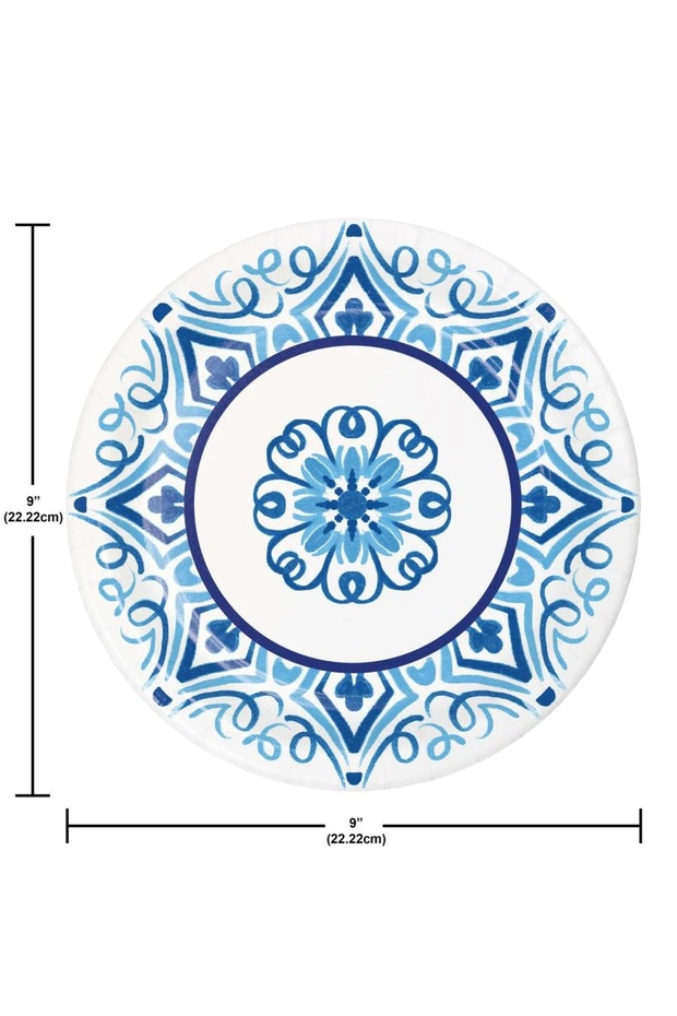 أطباق عشاء بلو ويلو 9 بوصة 8 قطع - 2