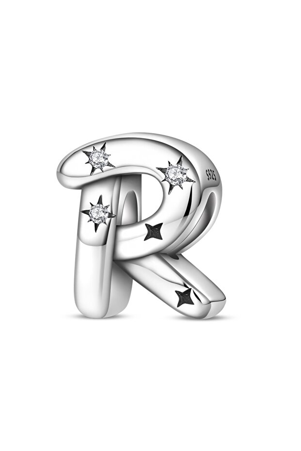 PAC1957-R Original 925 Sterling Silver A-Z CZ Zircon Letter Charms Beads Fit Original Bangle Bracele