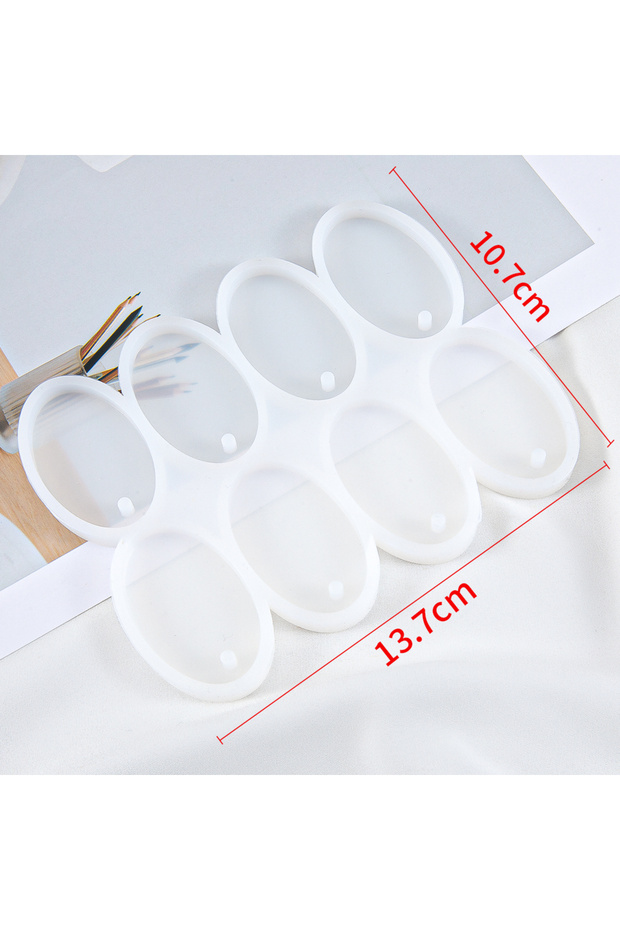 8oval 1PC Round Oval Geometric Silicone Mould DIY Epoxy Resin Mold for Jewelry Making Pendant Earrin