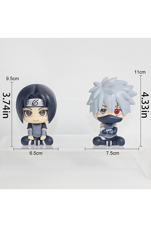 Bandai 2PCS 10cm Naruto Anime Figure Naruto Shippuuden Uchiha Itachi Action Figure Q Version Kakashi