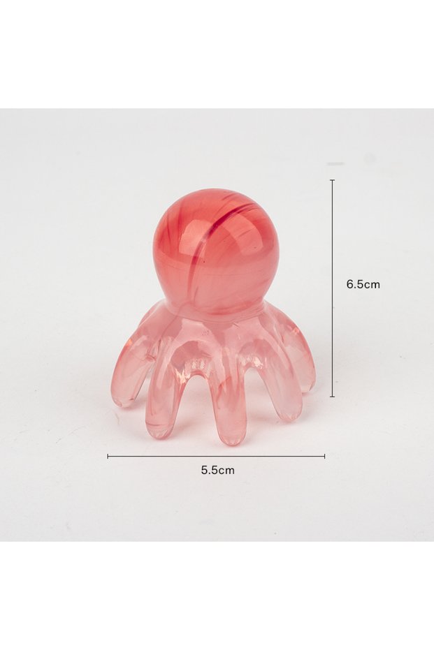 Pink 5.5x6.5cm topus Head Massager Comb Head Meridian Manual Acupressure Tool Portable SPA Gua Sha M