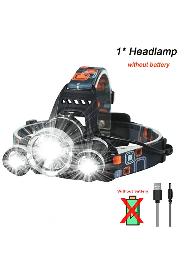 Heinast Without Battery 2*18650 USB Rechargeable Headlamp Powerful Led Flashlight Lantern Waterproof