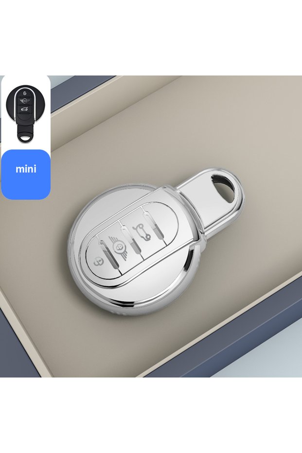 Silver Edge MN White Soft TPU Car Key Case Cover Protection Shell for BMW Mini COOPERS ONE JCW F56 F