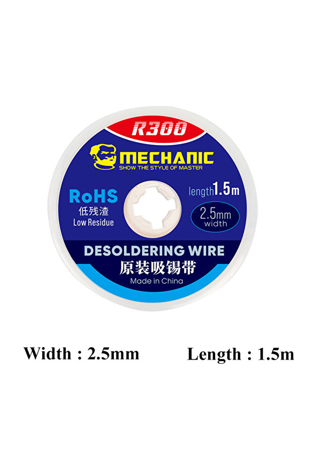 2.5mm MECHANIC R300 Desoldering Mesh Braid Solder Wick Wire for Mobile Phone Computer PCB Welding Ti