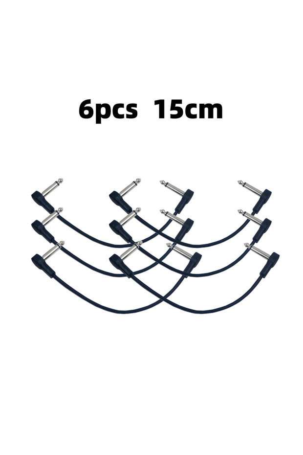 15cm 6pcs Miwayer Anti-Noise Electric Guitar Pedal Audio Cable 1/4 Right Angle Pedal Connectors/for