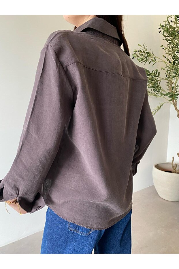 Kahve Logolu Basic Gömlek - 2