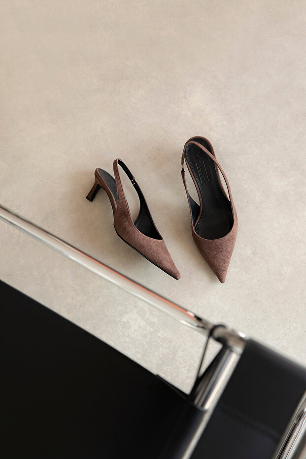 Molly Women's Heeled Suede Shoes Brown