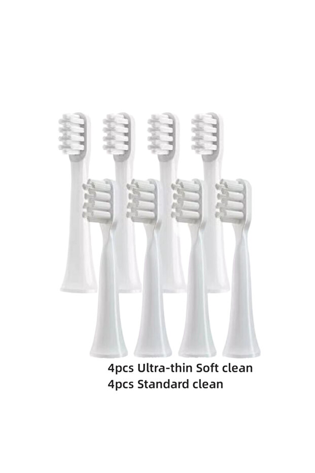 8 Assorted (white) 8Pcs Standard Clean and Sensitive Clean Toothbrush Heads For Mijia T100 Mi Smart
