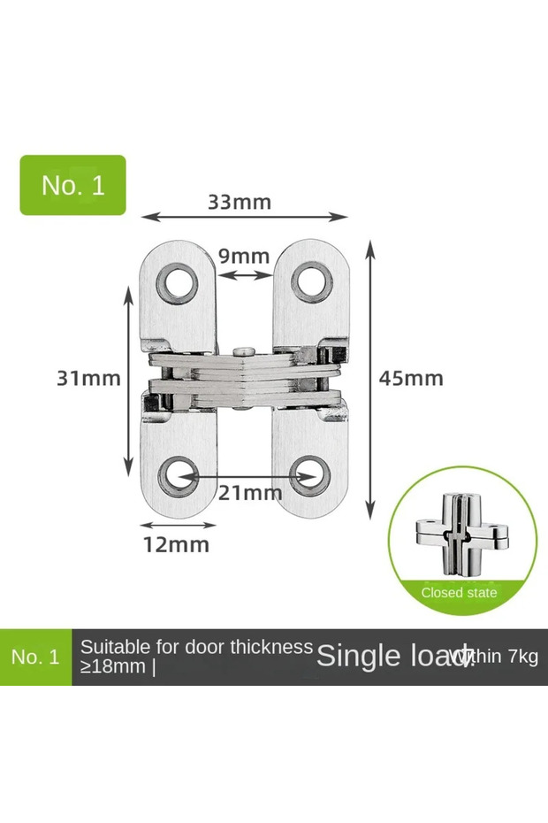 Number 1 Hidden Gate Hinge Stainless Steel Invisible Hinges Concealed Barrel Wooden Box 180 Degree F