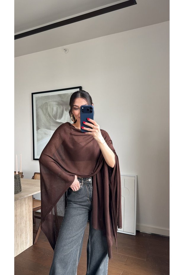 Thin Knitted Cape Blush