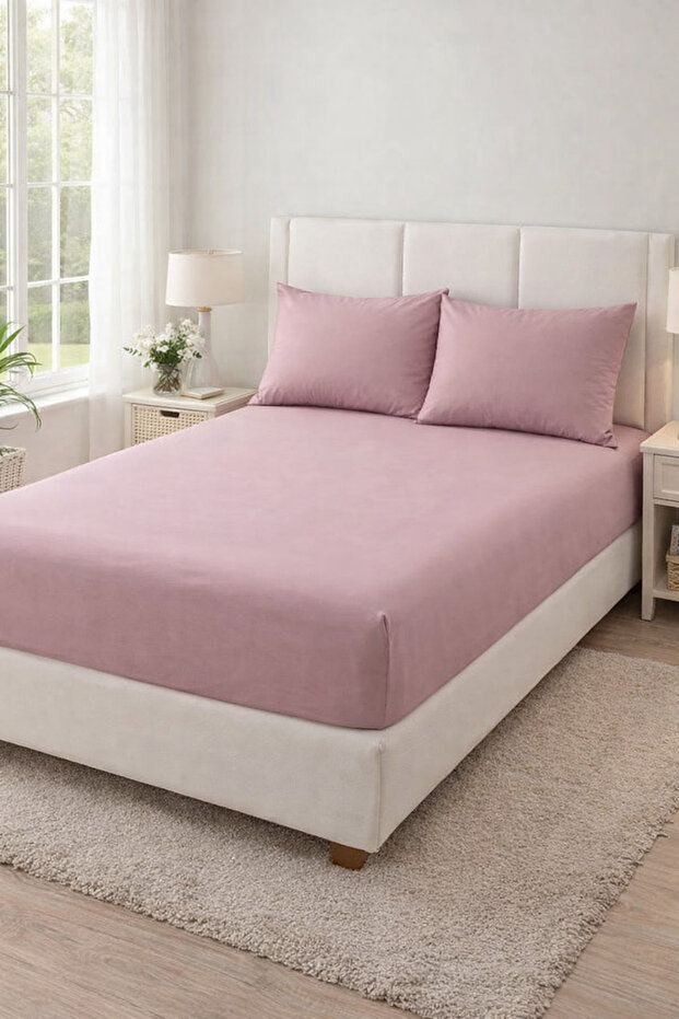 Double Colorist Bed Sheet - Rose