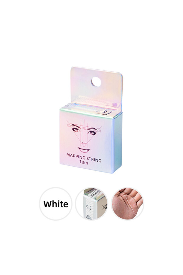 LaserBox White line 10m for Mapping Eyebrow Marker Thread Tattoo Brows Point 1 Box MAPPING STRING Mi