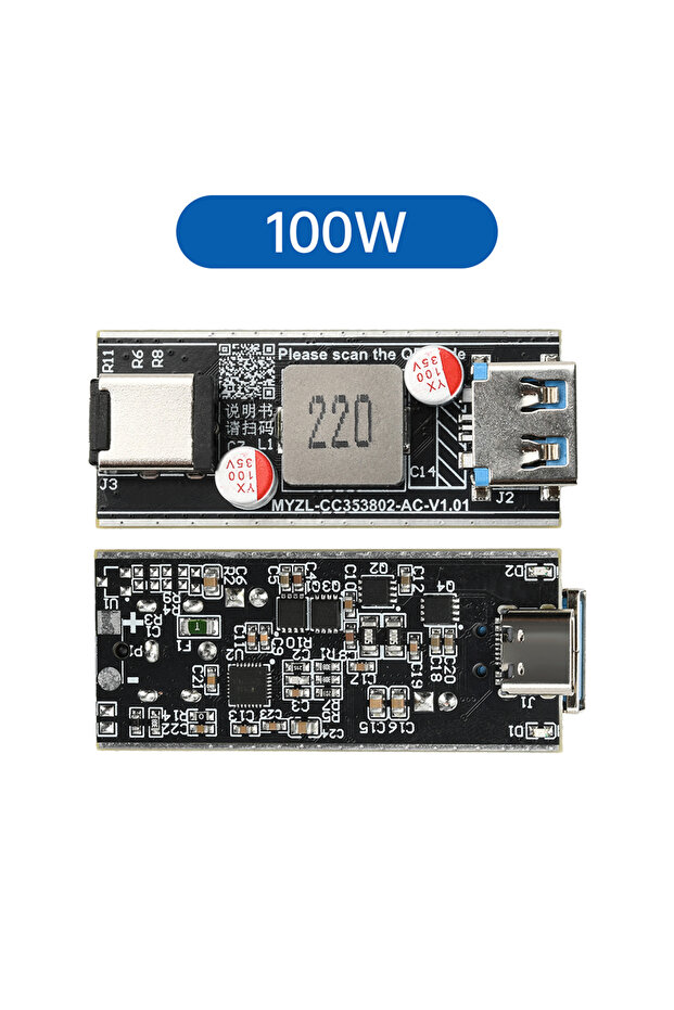 وحدة شحن سريع فردية 100 واط PD140W / 100 واط، لوحة أم ذكية للشحن المكتبي DIY ببروتوكول كامل