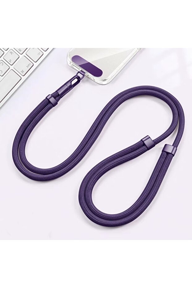 حزام هاتف محمول قابل للتعديل من Purple-B، حبل حول الرقبة مع رقعة لهاتف iPhone