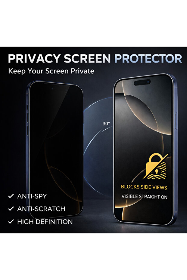 iPhone 16 Pro Max Compatible Ghost Screen Protector Hidden Privacy - 4