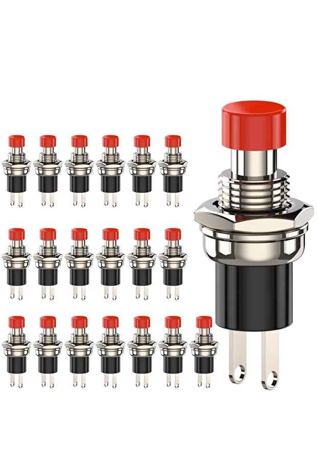 red 20pcs 20pcs Momentary Push Button Switch, 1A 250VAC SPST Mini Pushbutton Switches Normally Open(