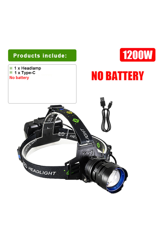 A-no battery 980000000LM Ultra Bright LED Headlamps High Power Headlights USB Rechargeable Head Torc