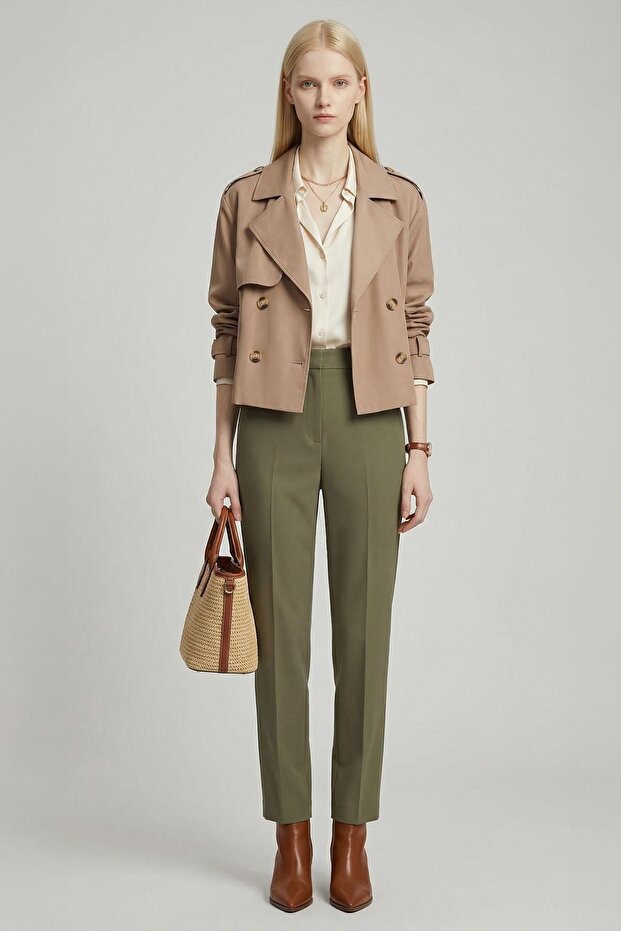 251830 سترة قصيرة بأزرار من فرو المنك - 1