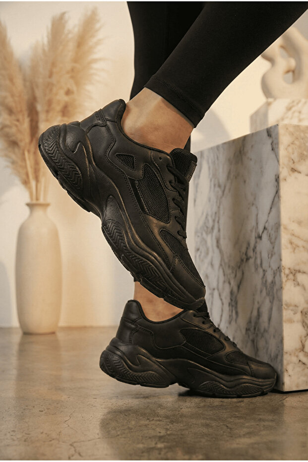 Zrn-152 Premium Orthopedic Black Women's Sneaker