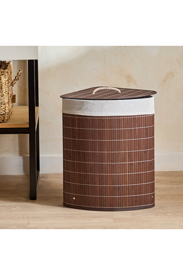 Knock Down Bamboo Corner Laundry Hamper - 7