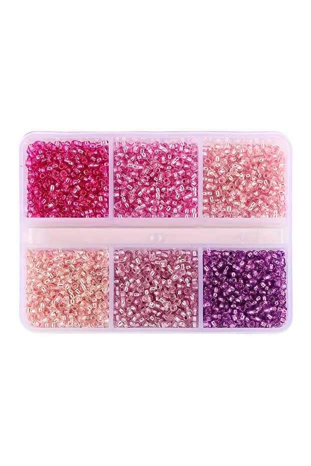 01 720+pcs 6 Styles Glass Seed Beads 3mm, Glass Seed Beads Round Pony Beads Mini Spacer Loose Beads