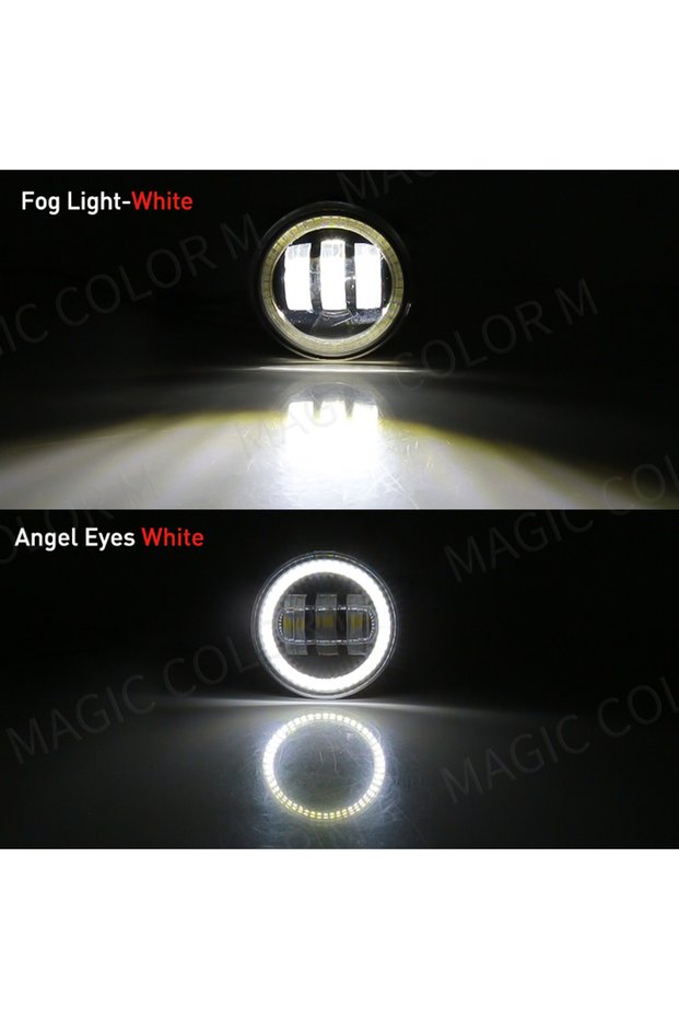 Left and Right White and White Angel Eye Fog Light For Ford Focus Fusion Fiesta Ranger C-Max Transit