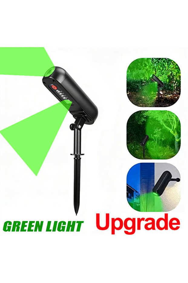 XIWANGFIRE Green Light-Upgrade 2-in-1 Solar Spotlight & Wall Lamp IP55 Waterproof Green/Warm LED for