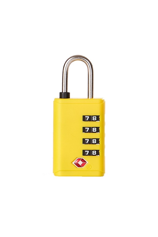 Yellow Portable Padlock TSA Customs Lock 4 Dial Digit Combination Lock Anti-theft Lock Safely Code L