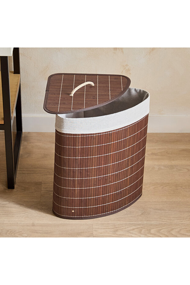 Knock Down Bamboo Corner Laundry Hamper - 8