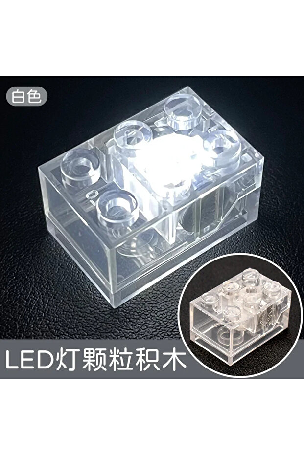 5 قطع من مكعبات البناء البيضاء المضيئة بتقنية LED مستطيلة الشكل 2×3، إضاءة شفافة بـ7 ألوان