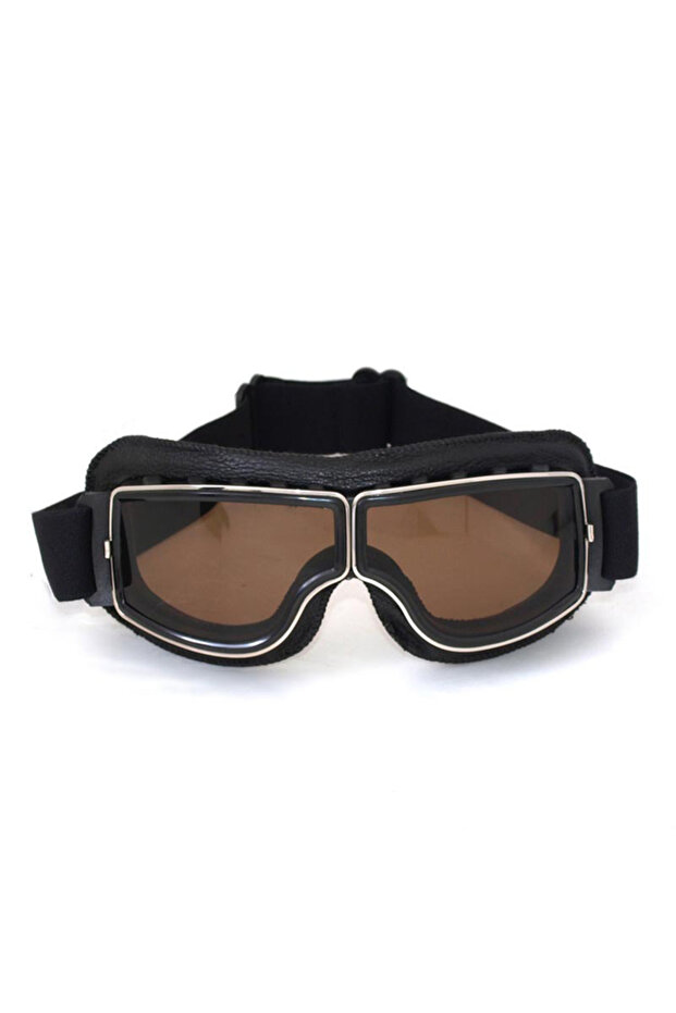 Black tea 3 Motorcycle Glasses Windproof Motorcycle Helmet Glasses Sunglasses Retro Universal Foldin