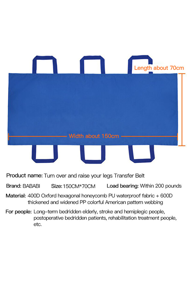 TRANSFER BELT L Household Soft Stretcher Transfer Belt Positioning Bed Pad Nursing Shift Pad Transpo