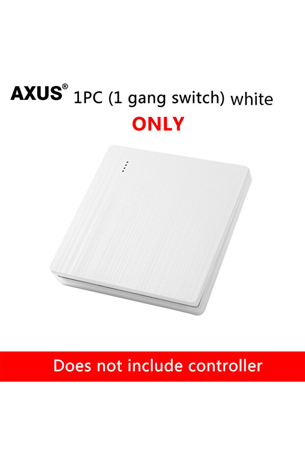 مفتاح إضاءة ذكي لاسلكي أبيض اللون من نوع AXUS يعمل مع تطبيق Tuya، مفتاح ضغط ذكي للحائط يعمل بتقنية واي فاي وتردد 433 ميجاهرتز