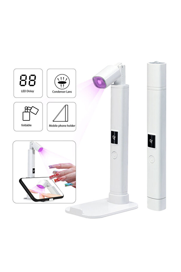 مصباح LED صغير قابل للتمديد بالأشعة فوق البنفسجية للأظافر الجل، قابل لإعادة الشحن عبر منفذ USB، مصباح أظافر محمول باليد سريع الجفاف