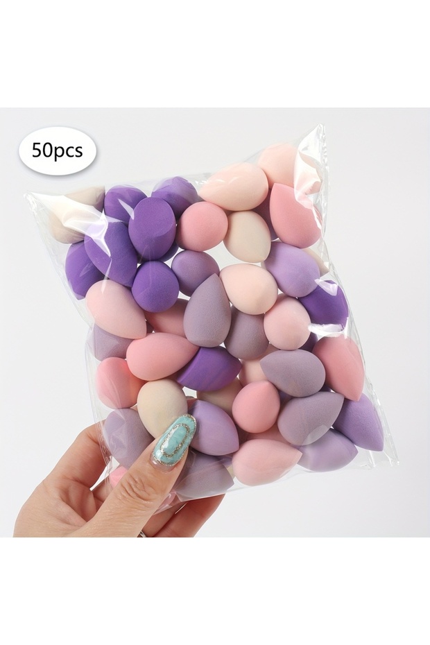 50PCS-XFP-MIX2 20/50/100PCS Mini Makeup Sponges - Latex-Free, Water-Activated Blenders for Foundatio