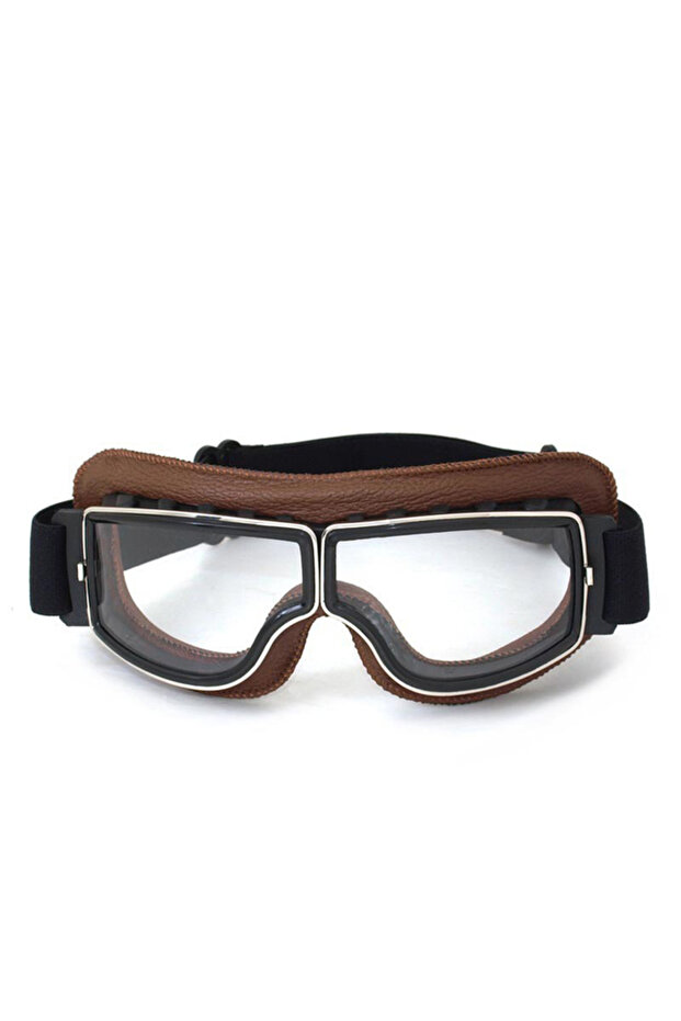 Brown transparent 6 Motorcycle Glasses Windproof Motorcycle Helmet Glasses Sunglasses Retro Universa