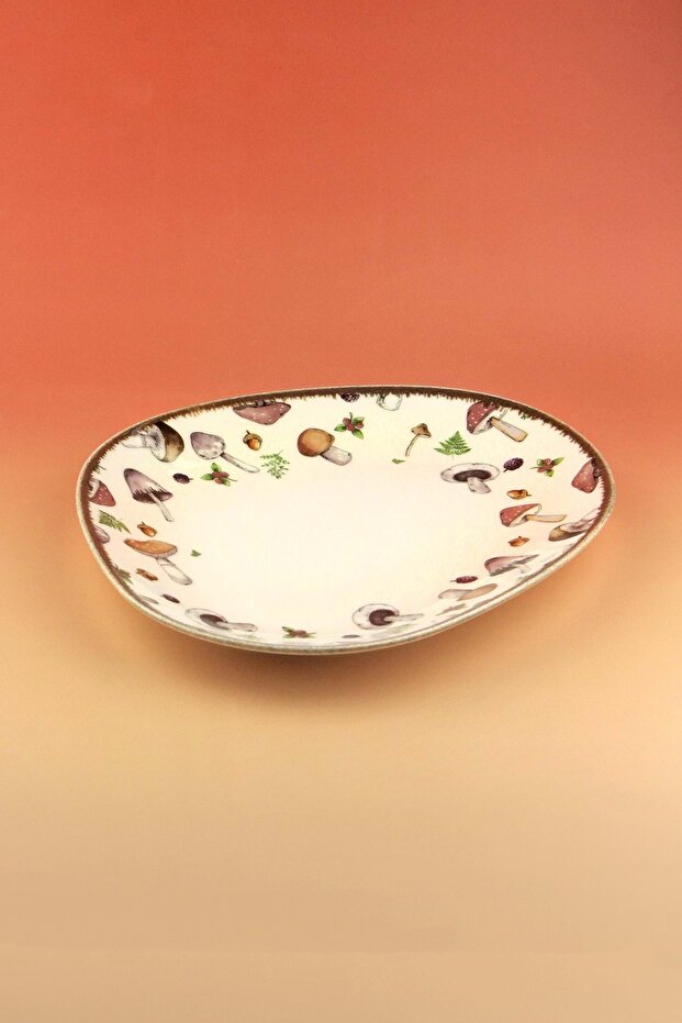 Retro Mushroom Porcelain Serving/Plating Plate