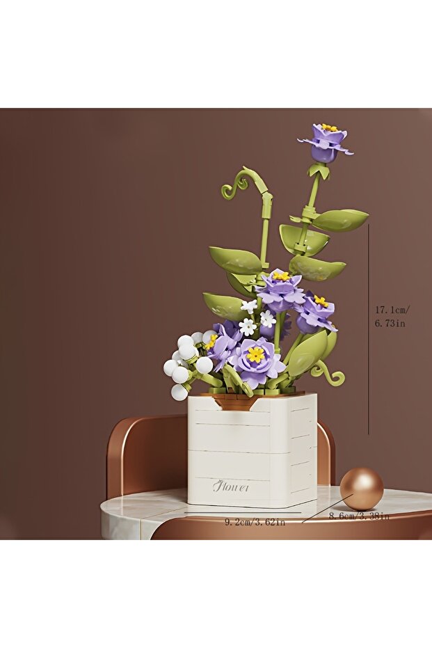 21222-4 Flower Creative Puzzle Assembly Building Blocks Ornaments, Valentine's Day To Send Friends